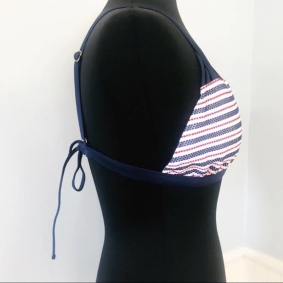 Red White & Blue Stripe Bikini Top Size Large - Picture 3 of 5